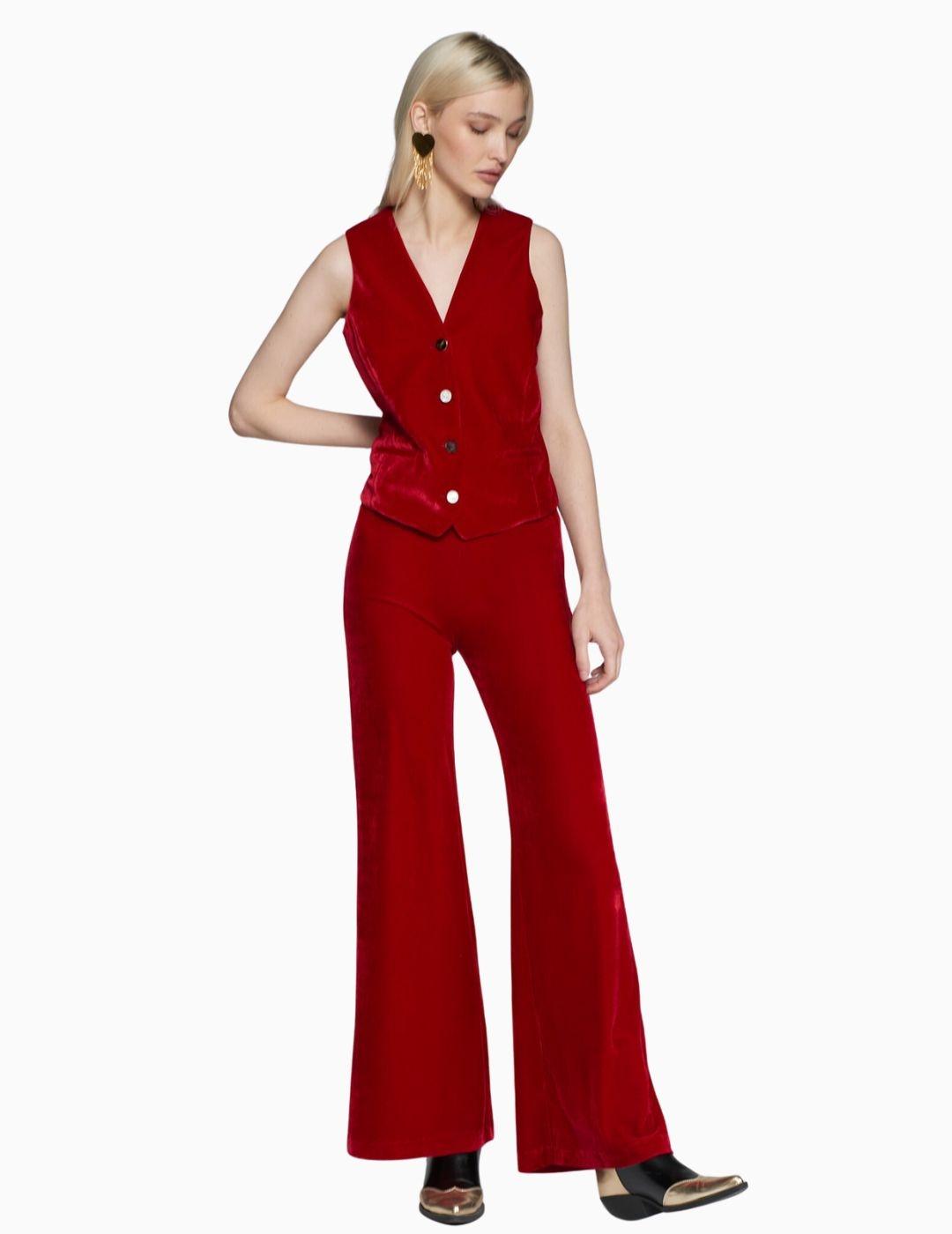 Pantalon VILAGALLO terciopleo rojo