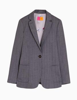 Chaqueta VILAGALLO bordado espiga gris