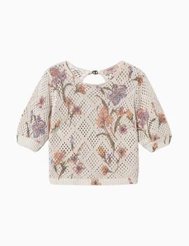 Jersey TWINSET de rejilla con estampado de flores 