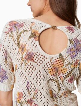 Jersey TWINSET de rejilla con estampado de flores 