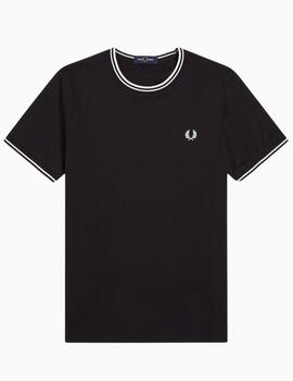 Camiseta FRED PERRY con ribete con dos franjas