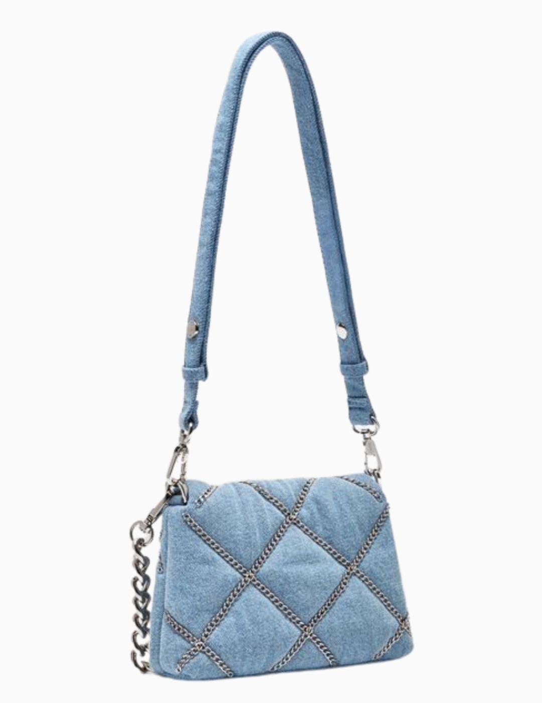 Bolso LUI JO LaPuffy de denim con cadenas  