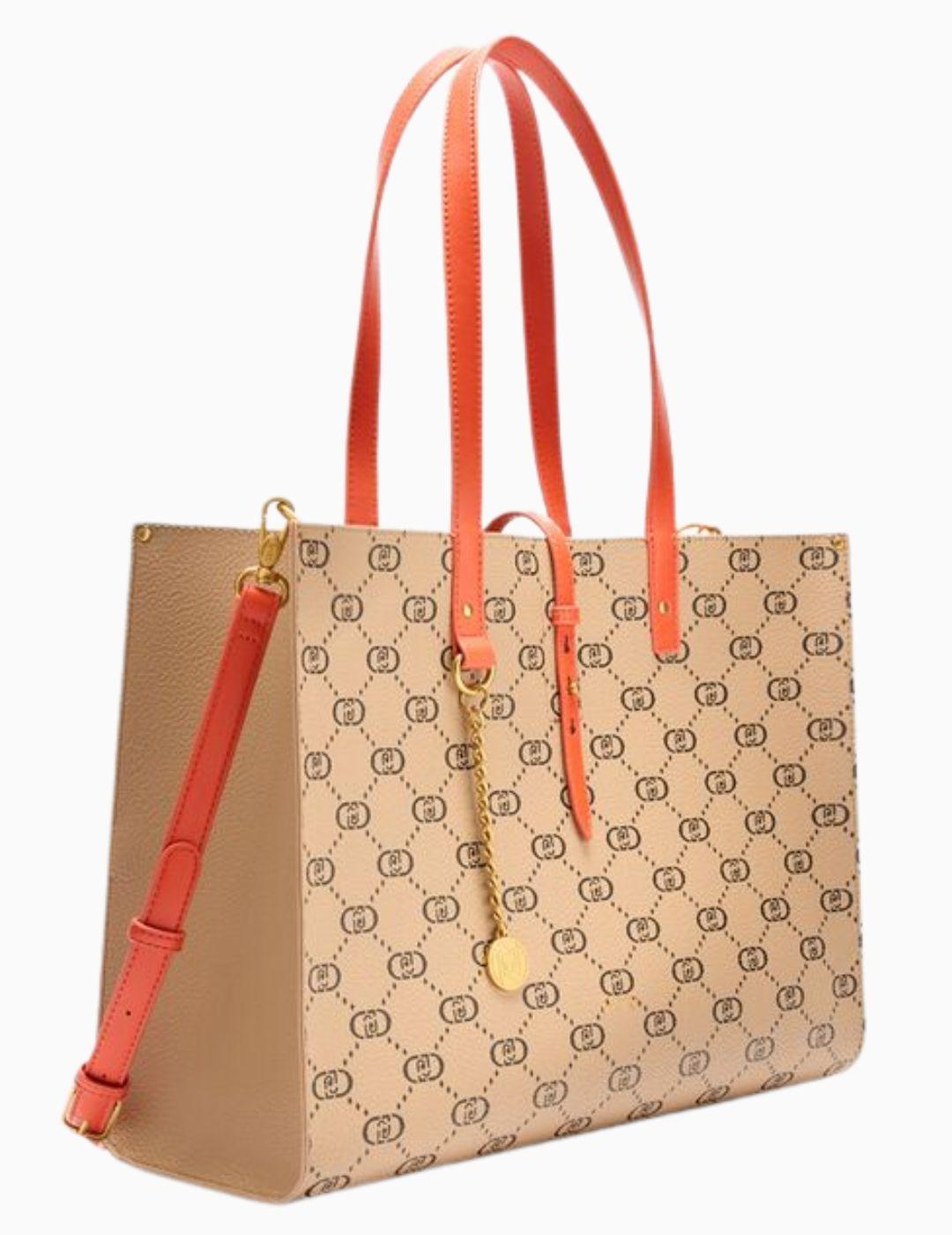 Bolso LUI JO tote beige con logotipo monograma  