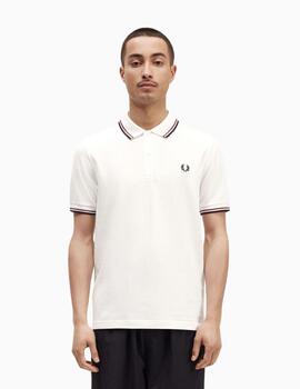 Polo FRED PERRY hombre con ribete con dos franjas