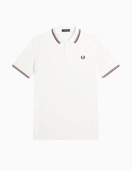 Polo FRED PERRY hombre con ribete con dos franjas