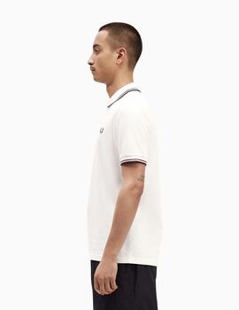 Polo FRED PERRY hombre con ribete con dos franjas