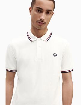 Polo FRED PERRY hombre con ribete con dos franjas