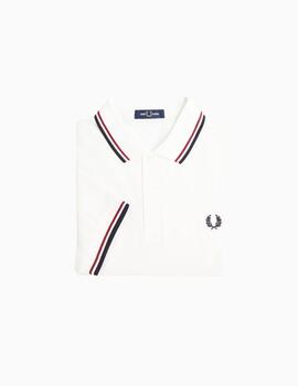 Polo FRED PERRY hombre con ribete con dos franjas