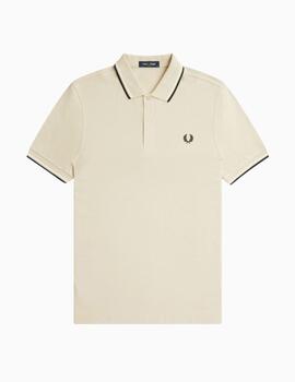 Polo FRED PERRY hombre con ribete con dos franjas