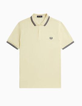 Polo FRED PERRY hombre con ribete con dos franjas