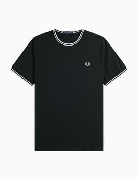 Camiseta FRED PERRY hombre cuello redondo con dos ribetes