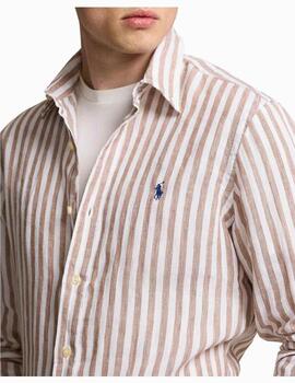 Camisa POLO RALPH LAUREN Custom Fit Lino de  Rayas