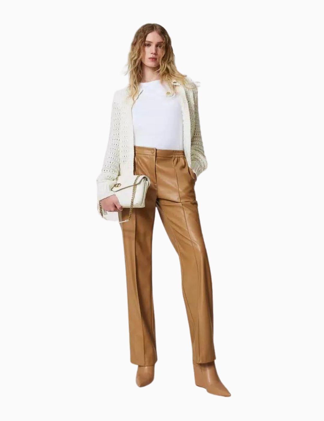 Pantalón TWINSET efecto piel con elástico