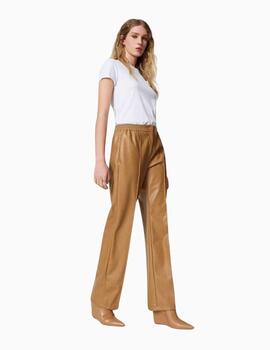 Pantalón TWINSET efecto piel con elástico