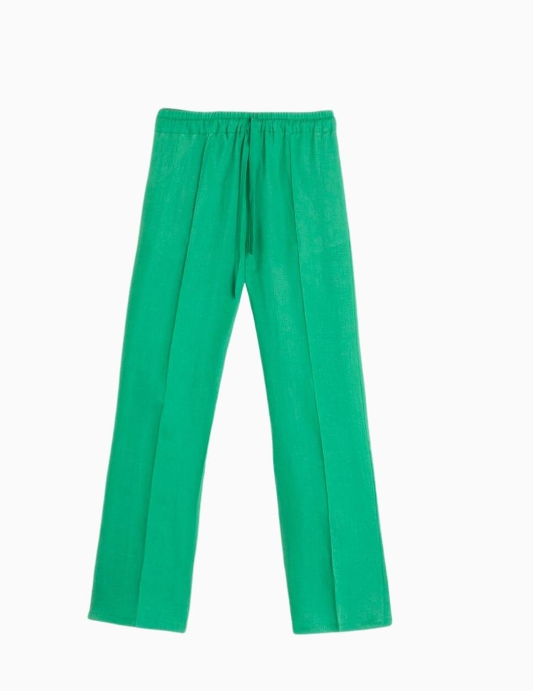 Pantalón Vilagallo Clarise Green Linen