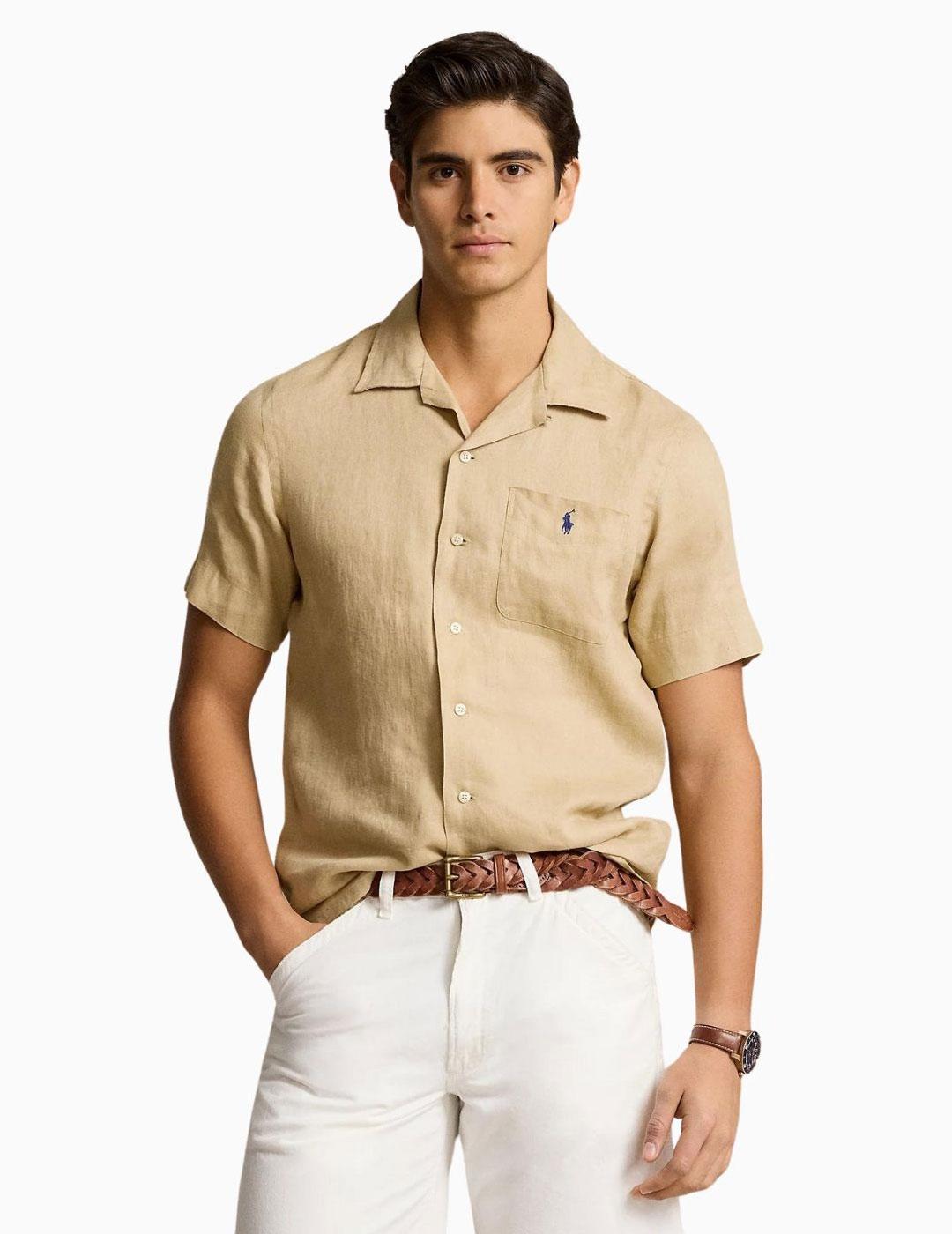 Camisa POLO RALPH LAUREN Custom Fit de lino manga corta