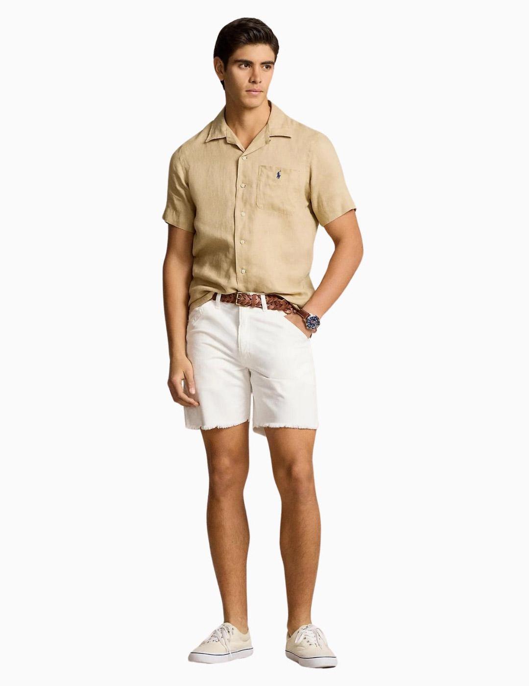Camisa POLO RALPH LAUREN Custom Fit de lino manga corta