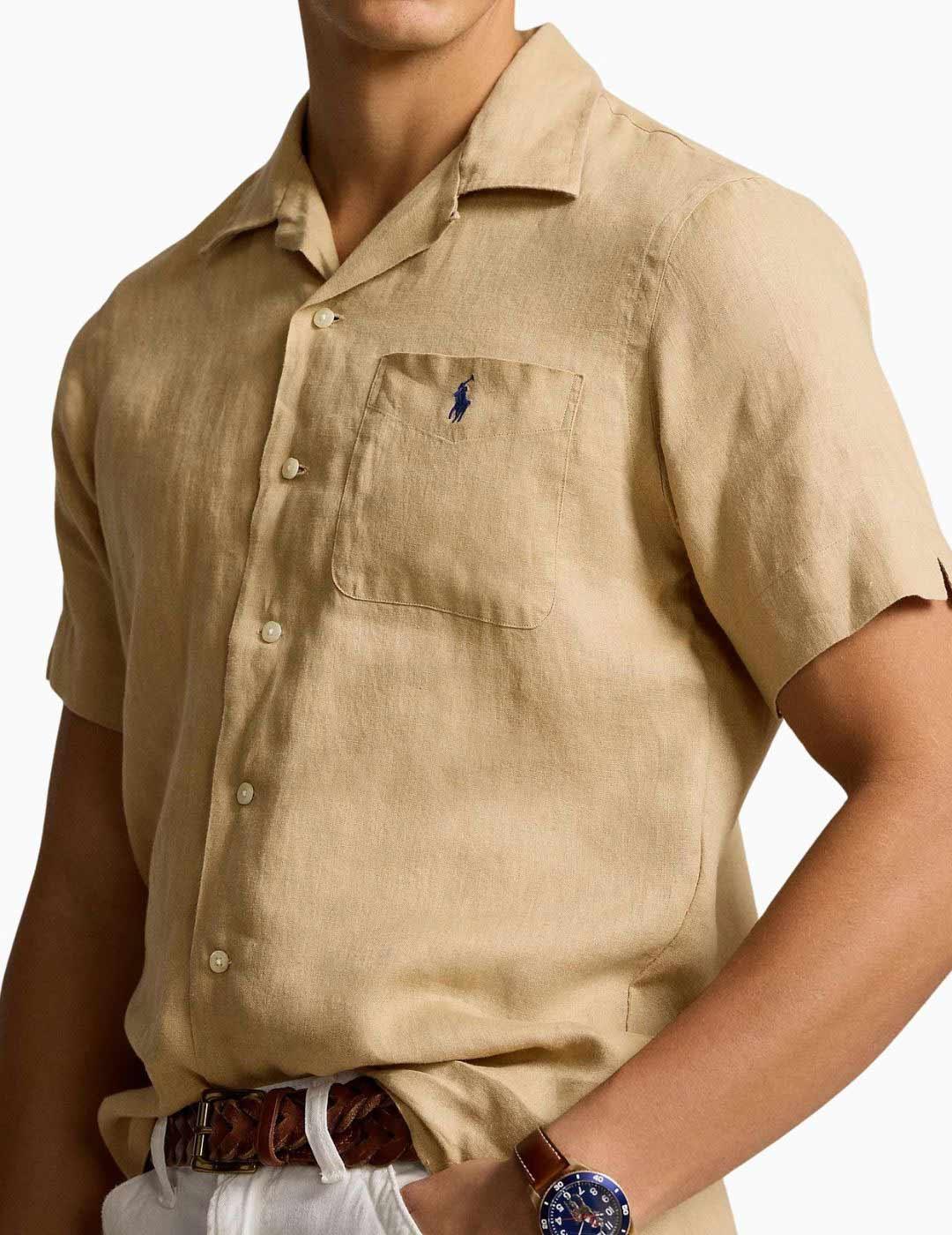 Camisa POLO RALPH LAUREN Custom Fit de lino manga corta