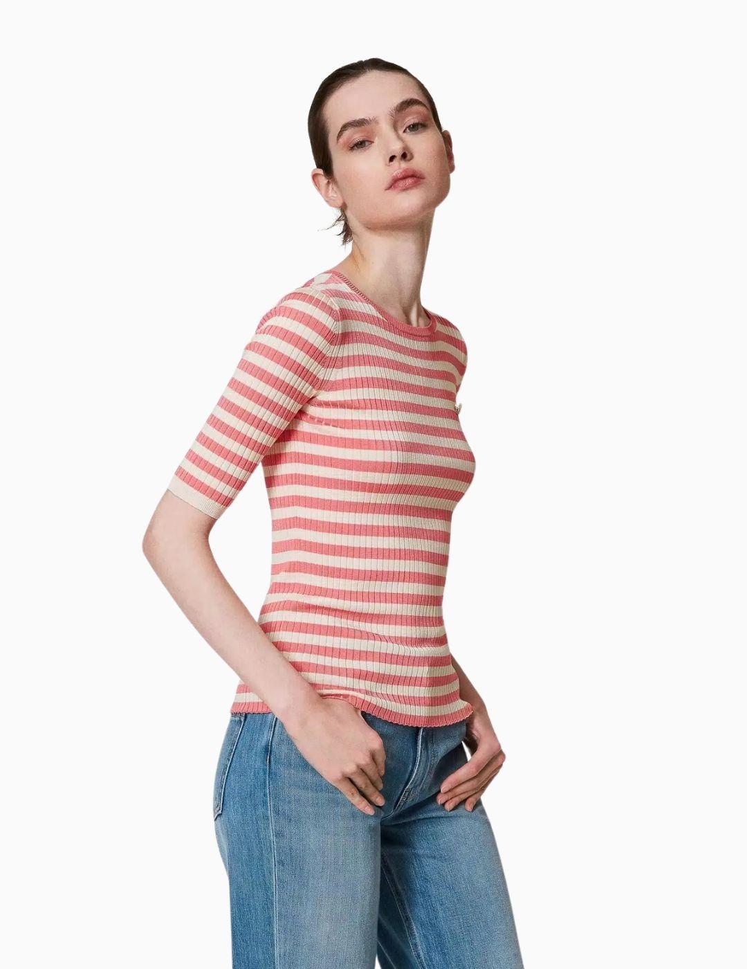 Jersey TWINSET de rayas con manga corta 