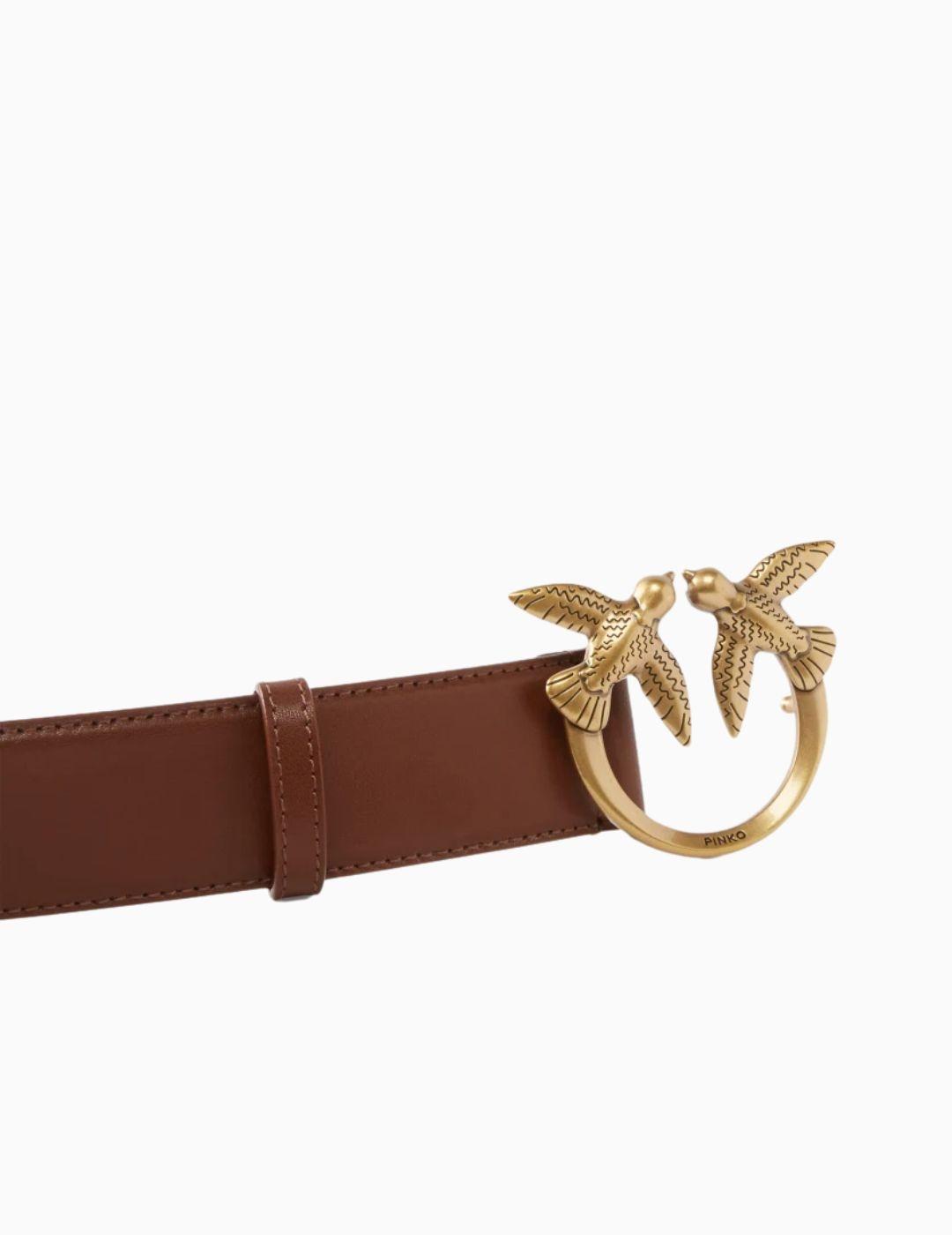 Cinturón PINKO alto Love Birds de piel
