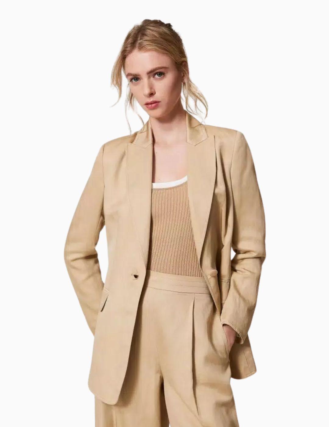 Chaqueta TWINSET de lino mixto 