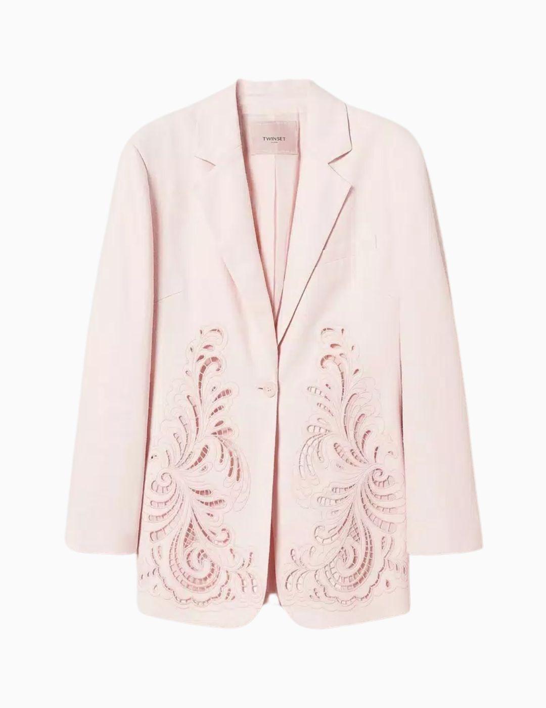 Chaqueta TWINSET  de mezcla de lino con bordado 