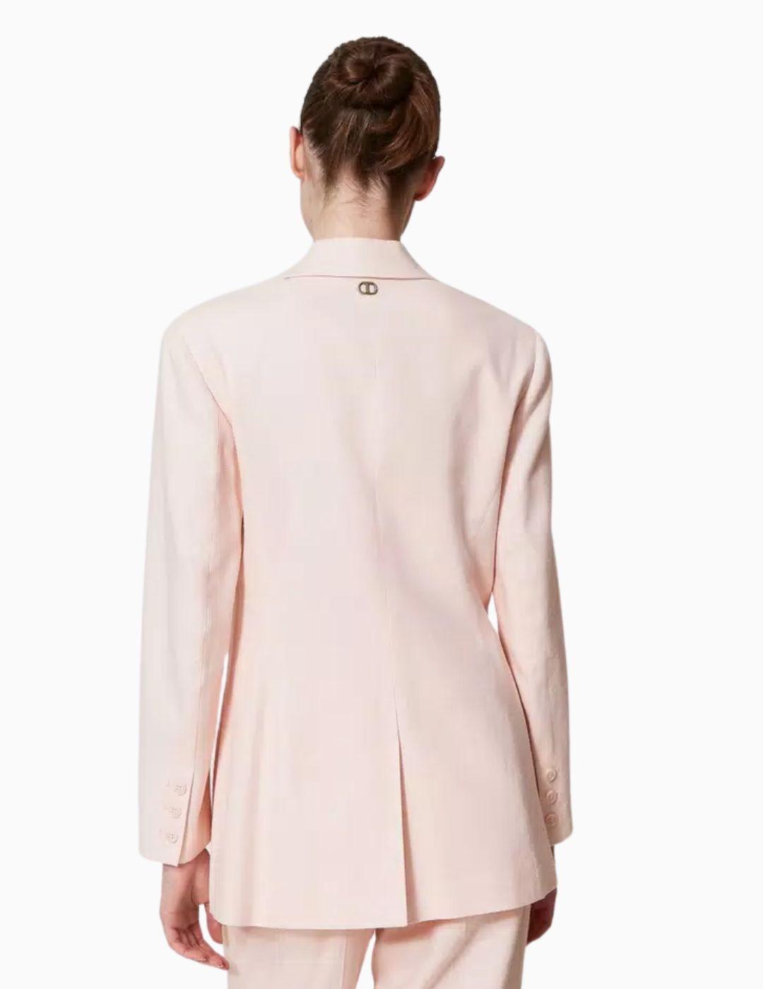 Chaqueta TWINSET  de mezcla de lino con bordado 