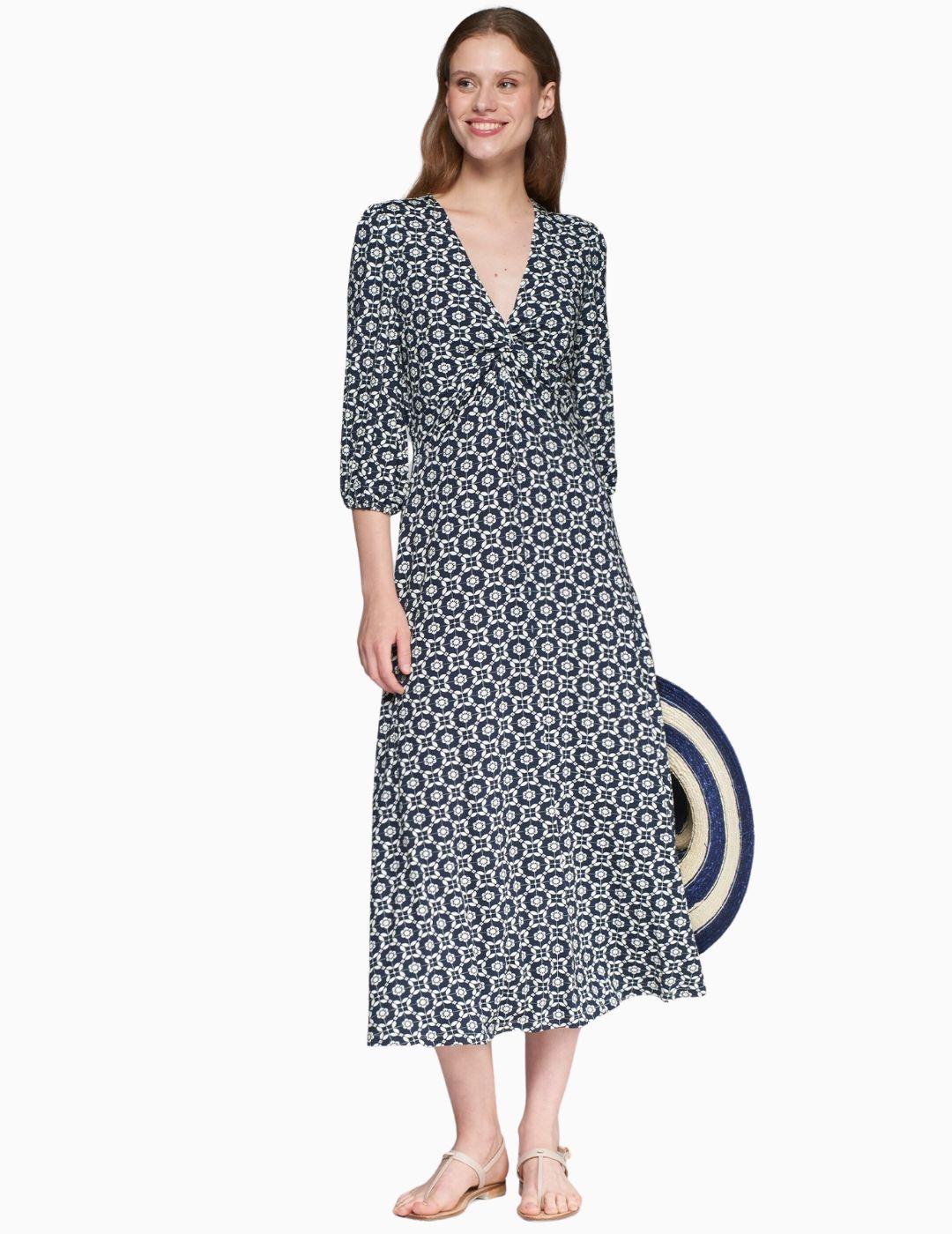 Vestido VILAGALLO flor marino