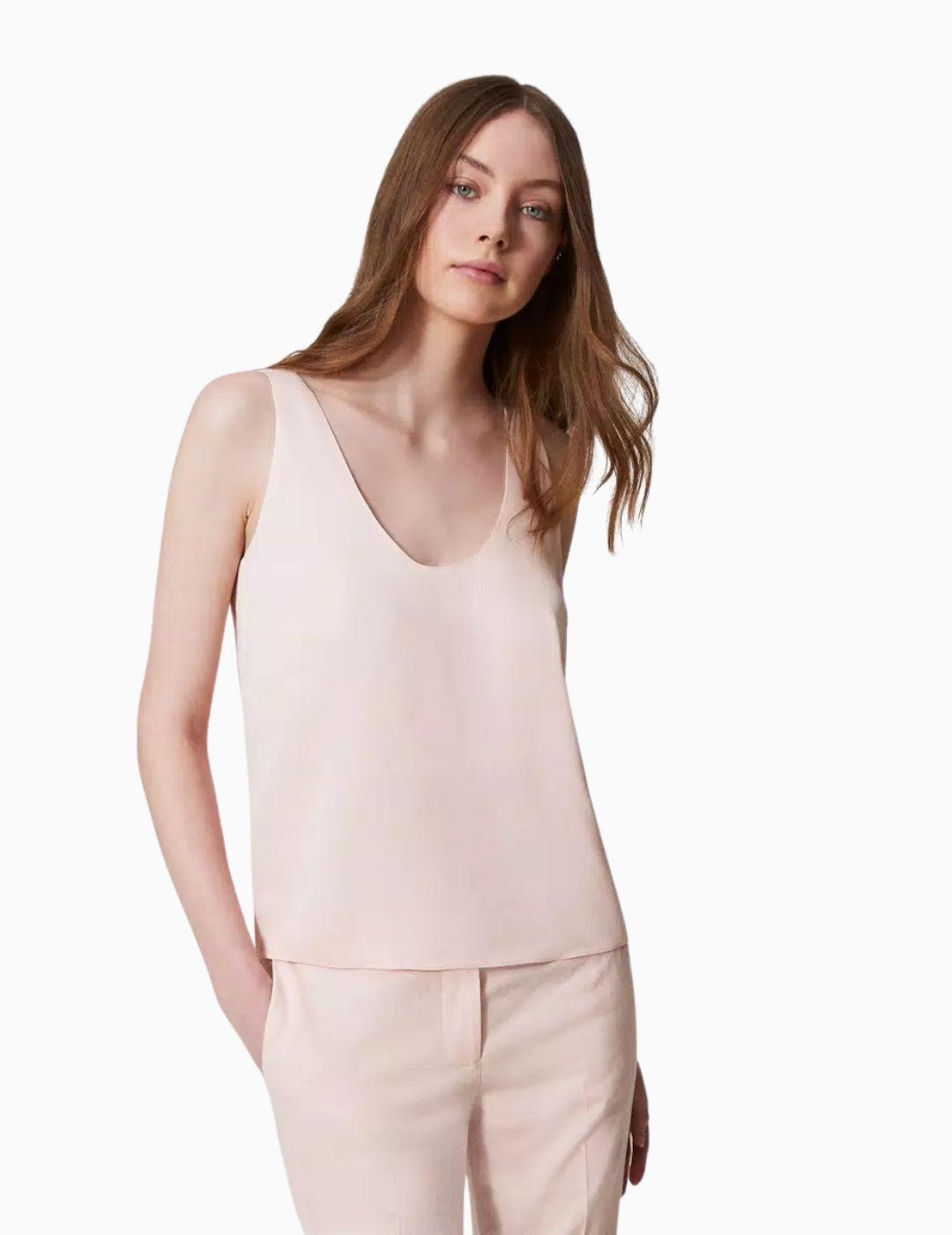 Top TWINSET de raso brillante 