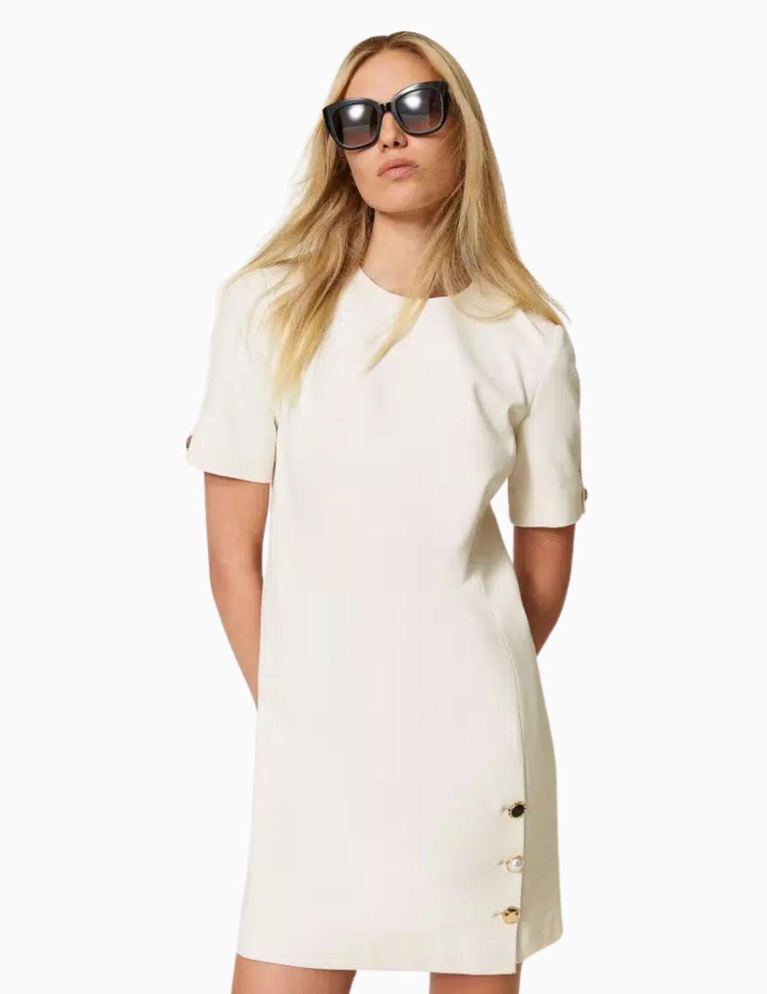 Vestido TWINSET corto con botones joya 