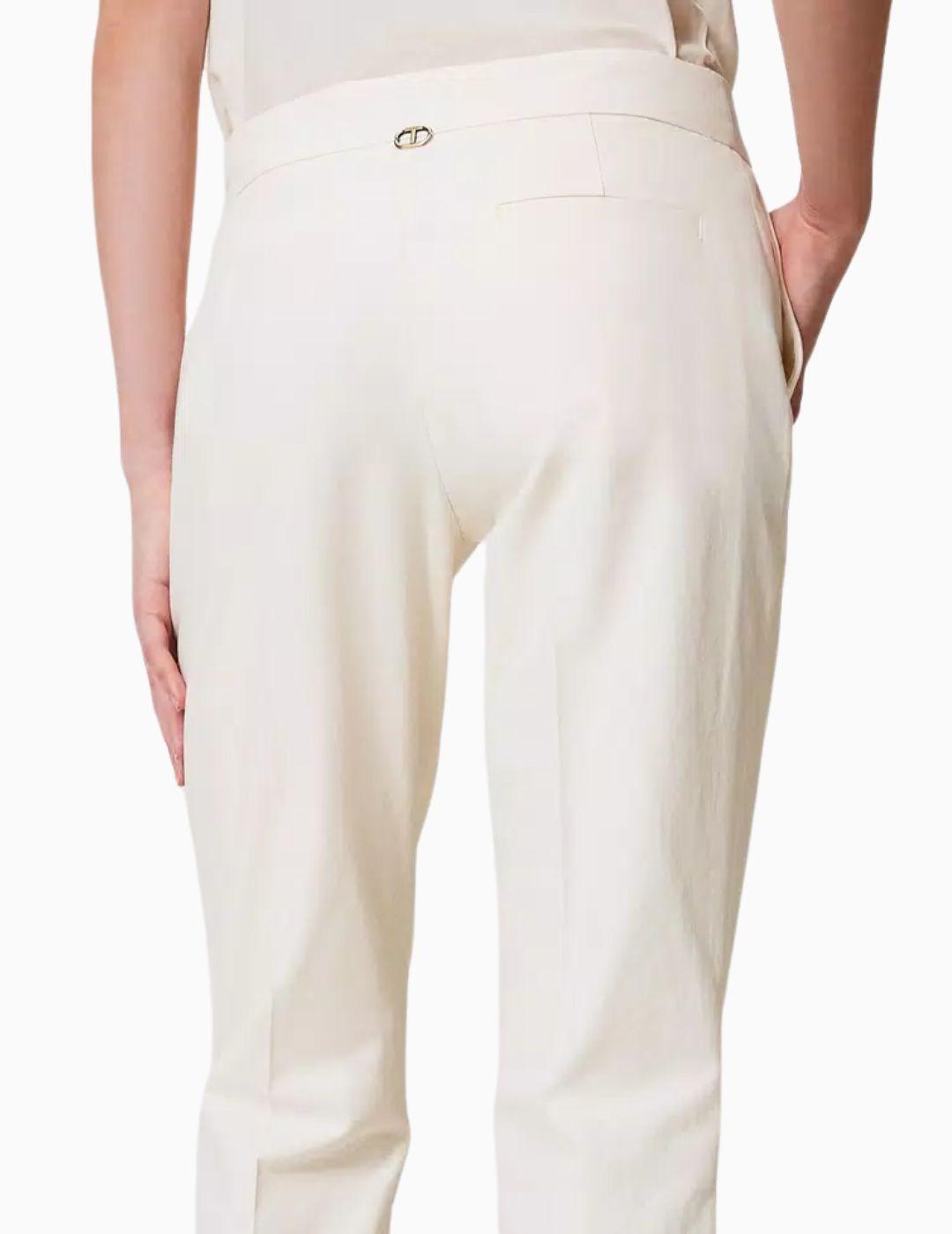 Pantalones TWINSET rectos de gabardina