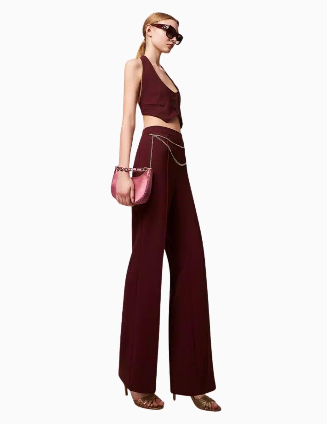 PANTALON TWINSET DE CREPE DE LADY CON CINTURON