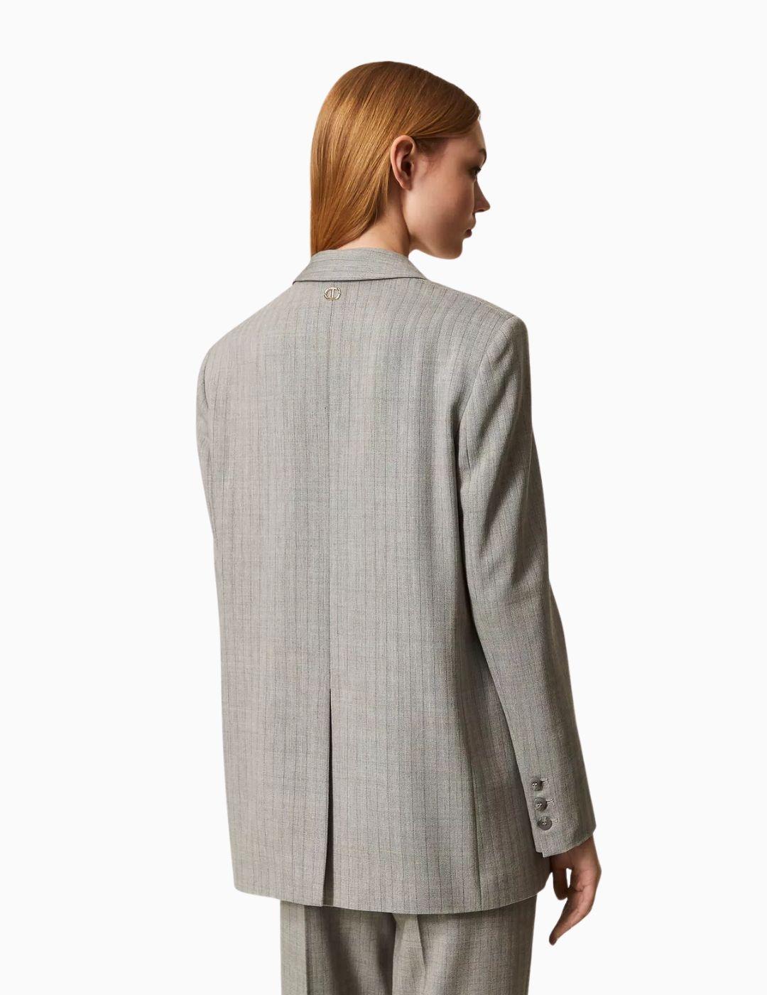 CHAQUETA TWINSET BLAZER SASTRE DE LANA MIXTA