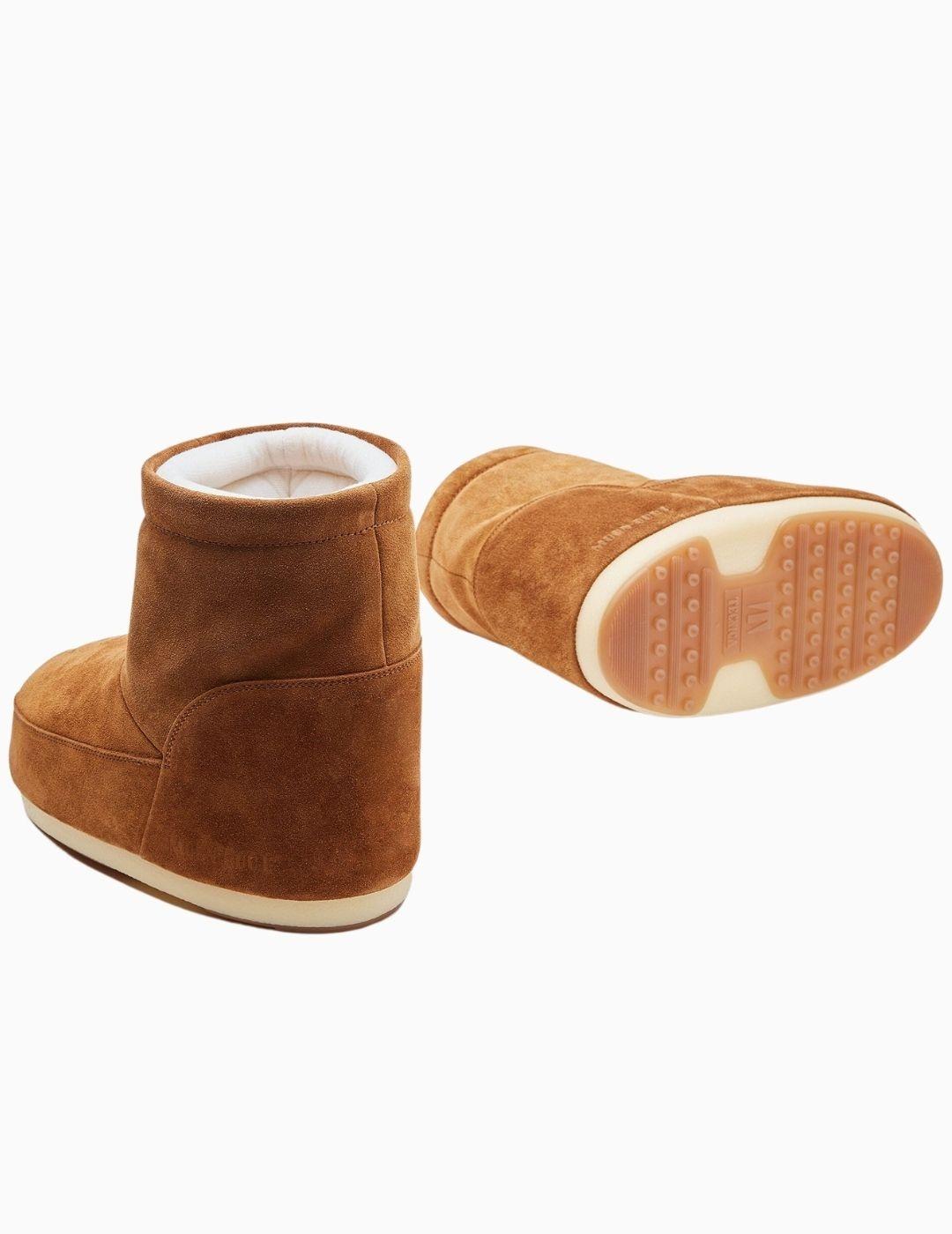 BOTAS MOON BOOT ICON LOW TAN DE ANTE SIN CORDONES
