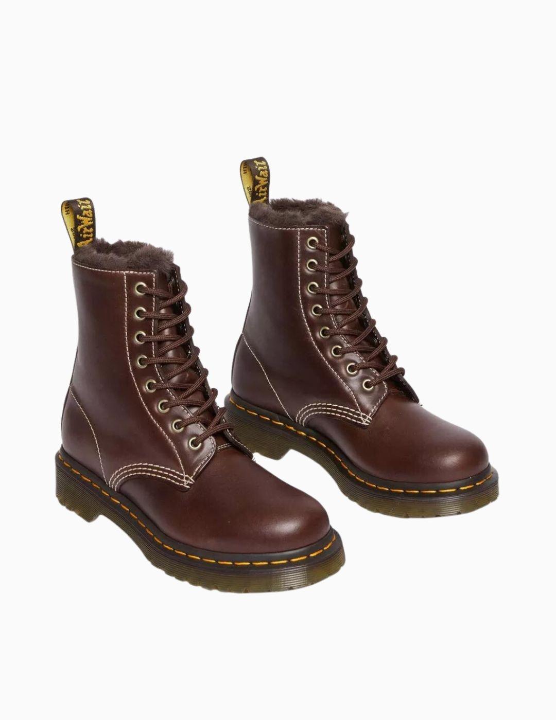 BOTAS DR. MARTENS 1460 SERENA PIEL CON FORRO BROWN