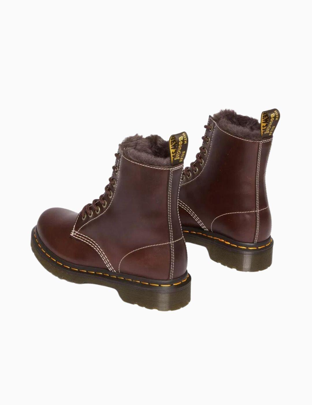 BOTAS DR. MARTENS 1460 SERENA PIEL CON FORRO BROWN