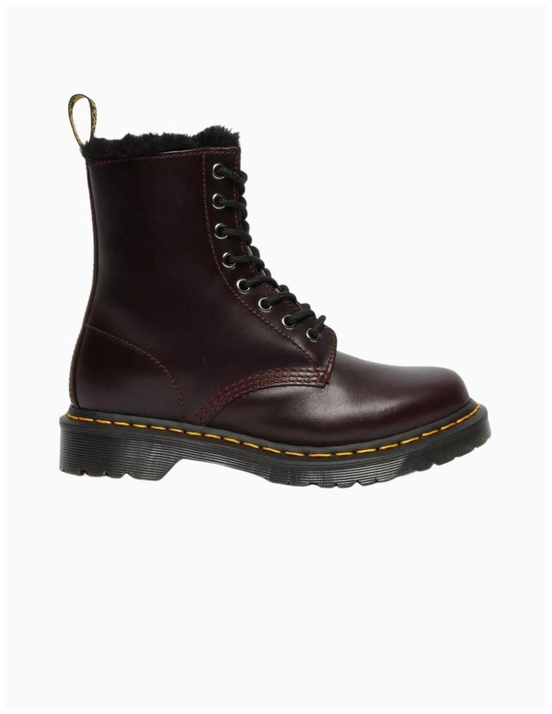 BOTAS DR. MARTENS 1460 SERENA PIEL FORRADA GRANATE