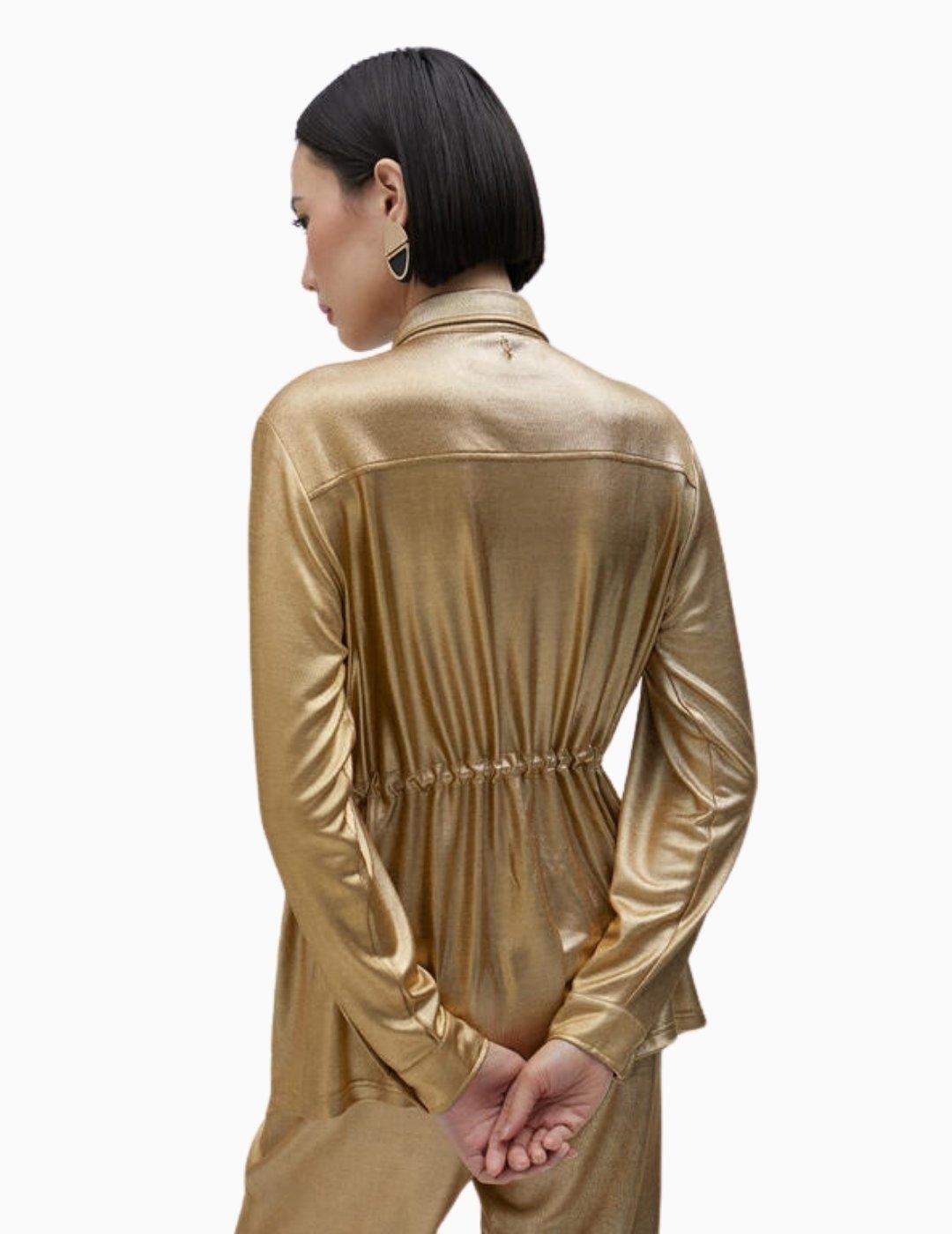 CAMISA LOLA CASADEMUNT LAMINADA DORADA