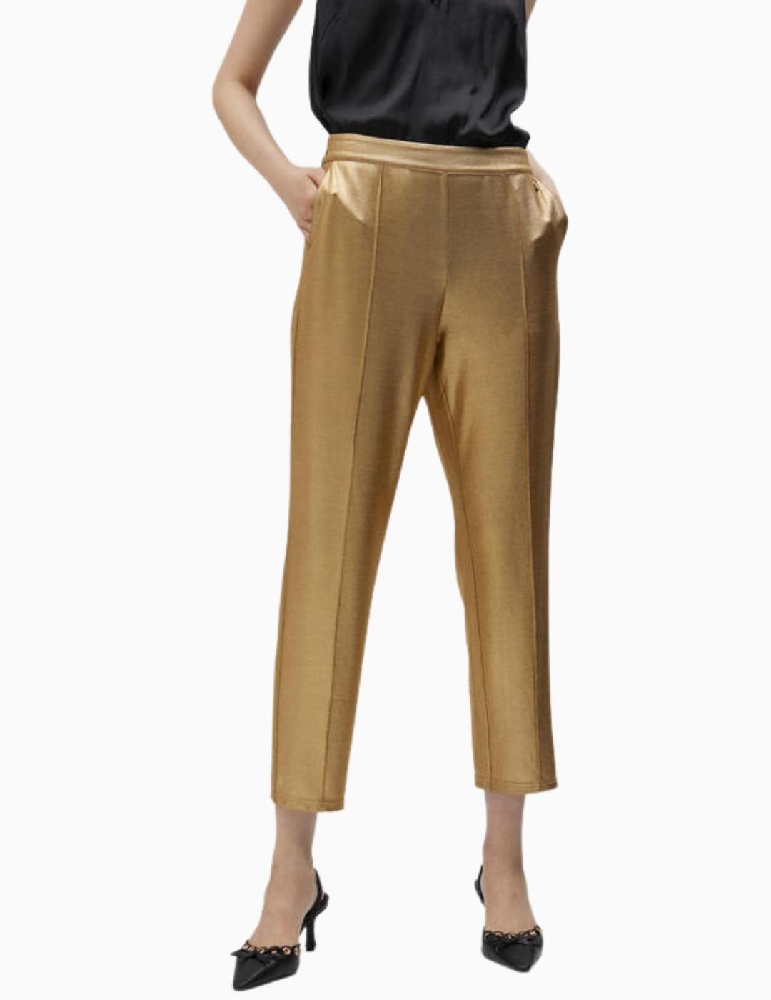 PANTALÓN LOLA CASADEMUNT JOGGER LAMINADO DORADO