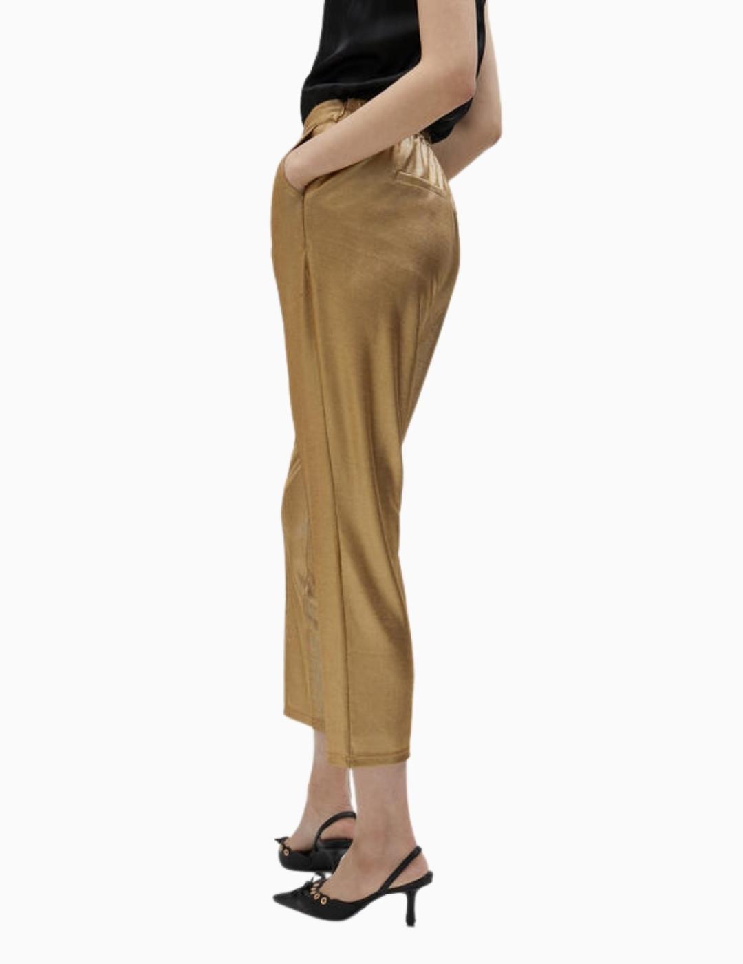 PANTALÓN LOLA CASADEMUNT JOGGER LAMINADO DORADO