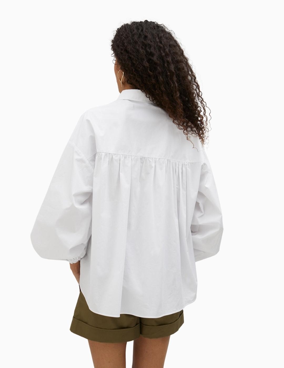 CAMISA LOLA CASADEMUNT POPELÍN CON GOMA EN BAJO BL