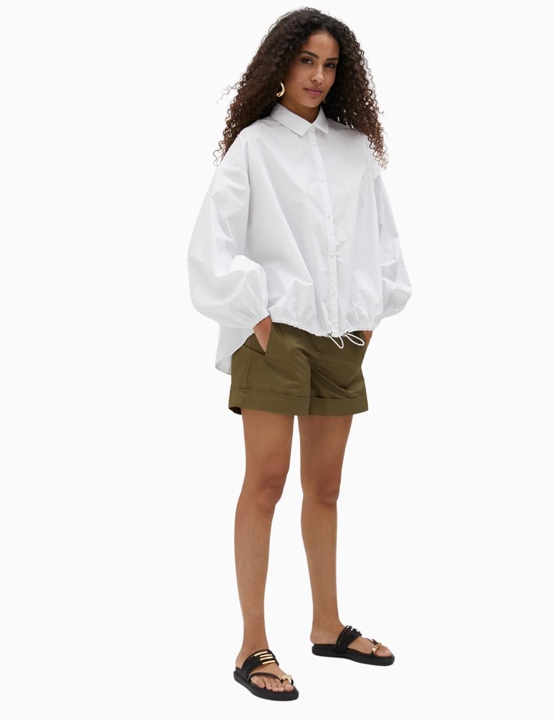 CAMISA LOLA CASADEMUNT POPELÍN CON GOMA EN BAJO BL