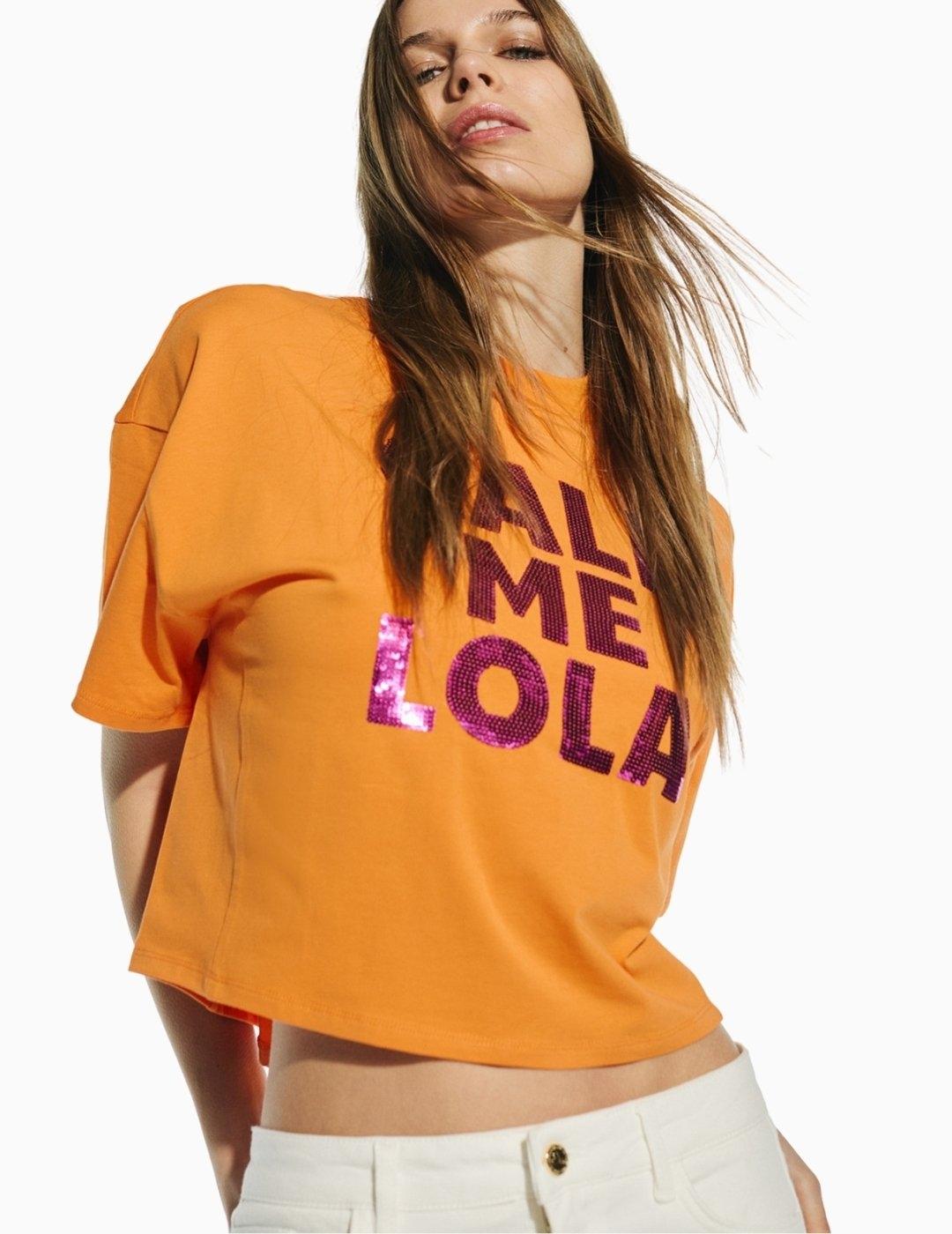 CAMISETA LOLA CASADEMUNT CROPPED CALL ME LOLA