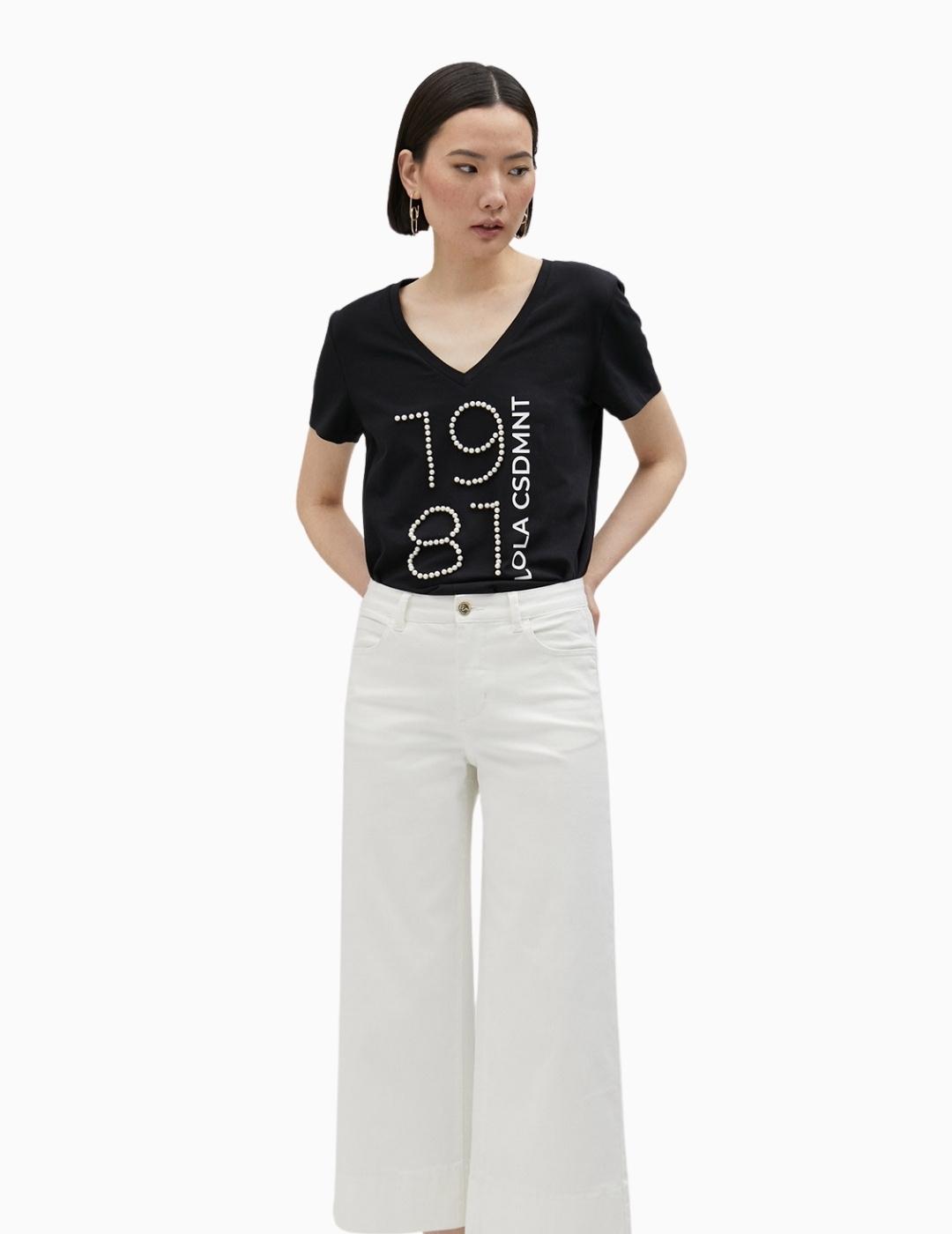 CAMISETA LOLA CASADEMUNT PIEDRAS 1981 NEGRA