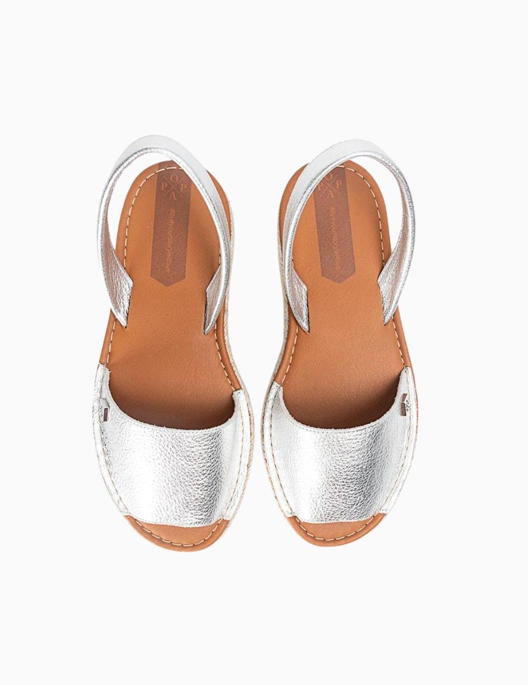 SANDALIAS POPA MENORQUINA PLATAFORMA SAONA PLATA