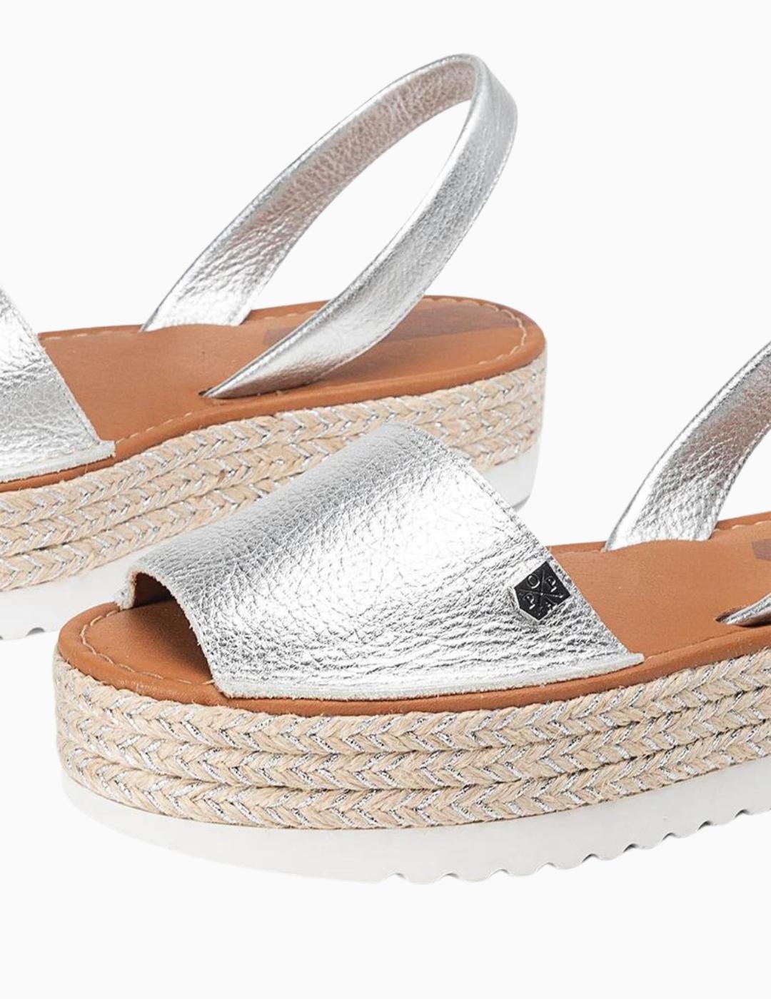 SANDALIAS POPA MENORQUINA PLATAFORMA SAONA PLATA