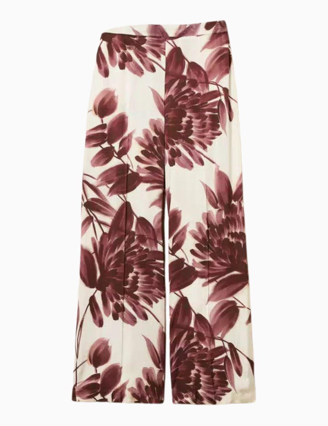 PANTALON TWINSET ANCHO CON ESTAMPADO DE FLORES