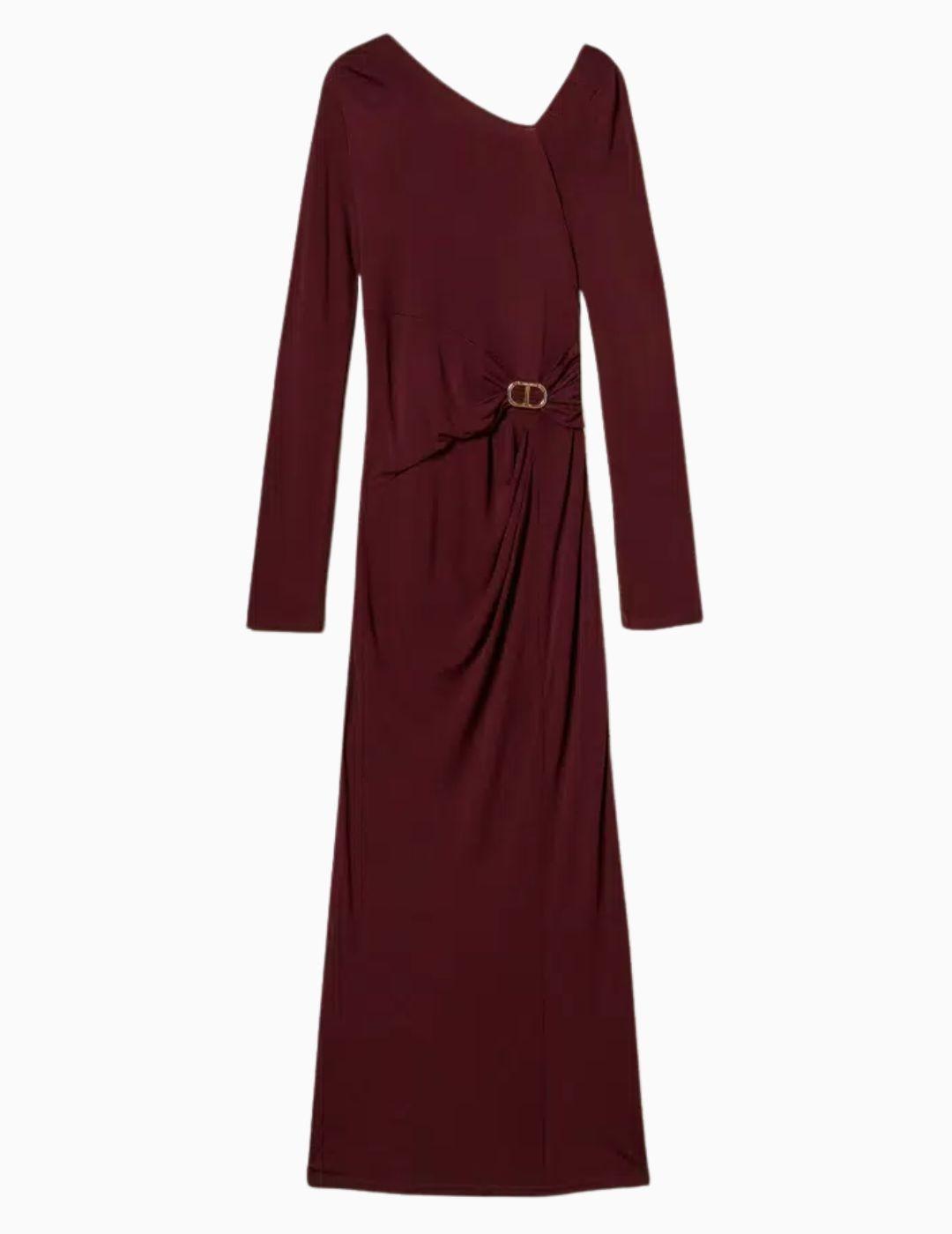 VESTIDO TWINSET MIDI CON DRAPEADO OVAL T