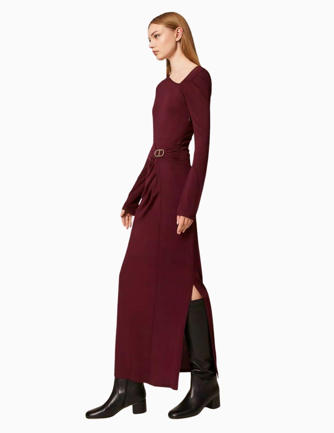 VESTIDO TWINSET MIDI CON DRAPEADO OVAL T