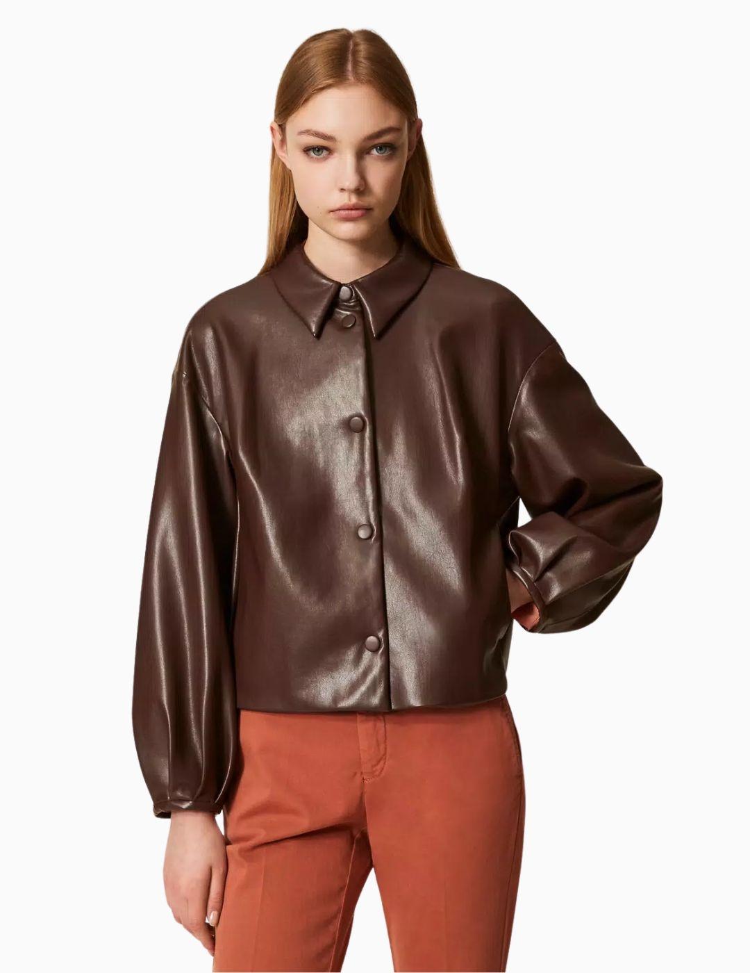 CHAQUETA TWINSET EFECTO PIEL